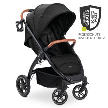 Buggy & pushchair UpTown Black (with reclining function & one-hand folding) incl. XXL accessory pack - Melange Black