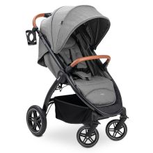 Buggy & pushchair UpTown Black (with reclining function, height-adjustable push bar, one-hand folding) - Melange Grey