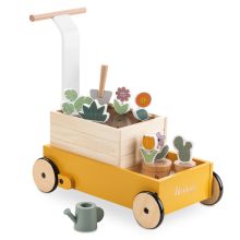Learn to Walk wooden trolley - with lots of accessories for gardener role play - Plants