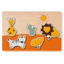 Holz Steckpuzzle für Baby (ab 1 Jahr) - Safari - Puzzle N Fit