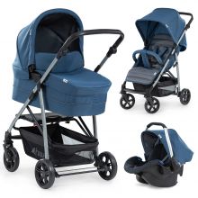 Kinderwagen-Set Rapid 4 Plus Trio Set mit Babywanne, Autositz und Sportwagen (bis 25 kg) - Denim Grey