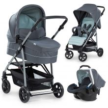 Kinderwagen-Set Rapid 4 Plus Trio Set mit Babywanne, Autositz und Sportwagen (bis 25 kg) - Grey Mint