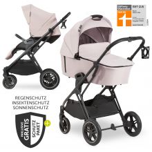 Kombi-Kinderwagen Vision X Duoset Black (Sportwagen und Babywanne) inkl. XXL Zubehörpaket - Melange Beige
