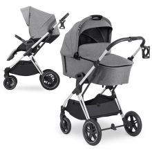 Vision X Duoset Silver baby carriage (pushchair & carrycot) - Melange Grey