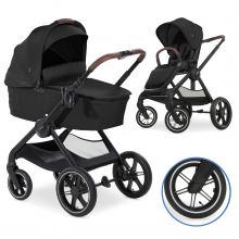 Kombi-Kinderwagen Walk N Care Air Set inkl. Babywanne, Sportsitz, Beindecke und Getränkehalter (bis 22kg belastbar) - Black