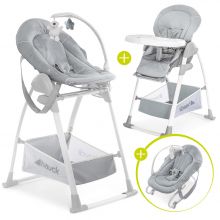 Sitn Relax 3in1 - seggiolone dalla nascita, lettino e sdraietta per bambini - Grigio Stretch