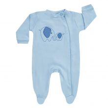 Schlafanzug 1tlg. Interlock - Elephanten Blau