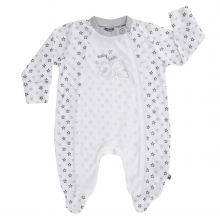 Schlafanzug Einteiler inkl. Kratzfäustlinge - Baby Bear Weiß Grau
