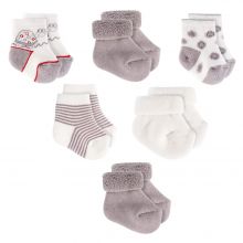 First socks pack of 6 - turtle - Ecru grey - size 0 - 3 months