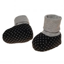 Schuh mit Bündchen Tupfen - Schwarz Grau
