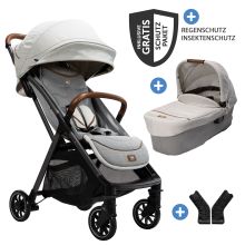 2in1 baby carriage set Parcel up to 22 kg load capacity with reclining function, Ramble XL carrycot, adapter, raincover, insect screen & carrycot - Signature - Oyster