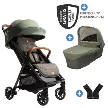 2in1 baby carriage set Parcel up to 22 kg load capacity with reclining function, Ramble XL carrycot, adapter, raincover, insect screen & carrycot - Signature - Pine