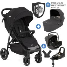 4in1 baby carriage set Litetrax up to 22 kg load capacity with pusher storage compartment, i-Snug 2 infant car seat, Ramble XL carrycot, adapter, Isofix base & accessories package - Shale