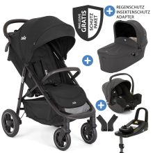 4in1 baby carriage set Litetrax Pro up to 22 kg load capacity with push bar storage compartment, i-Snug 2 infant car seat, Ramble XL carrycot, adapter, Isofix base & accessories package - Shale