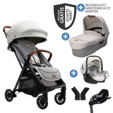4in1 baby carriage set Parcel up to 22 kg load capacity with reclining function, i-Level-Recline infant car seat, Ramble XL carrycot, adapter, Isofix base, transport bag & accessories package - Signature - Oyster