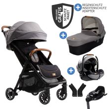 4in1 baby carriage set Parcel up to 22 kg load capacity with reclining function, i-Level-Recline infant car seat, Ramble XL carrycot, adapter, Isofix base, transport bag & accessories package - Signature - Carbon