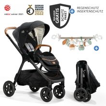 Buggy & pushchair Finiti up to 22 kg load capacity with reclining position, baby carriage chain - telescopic push bar, sports seat, adapter, back cushion, cup holder, crossbody bag & accessory pack - Signature - Eclipse