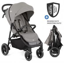 Buggy & pushchair Litetrax Pro up to 22 kg load capacity with sliding storage compartment incl. insect screen & rain cover - Pebble