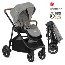 Buggy & pushchair Versatrax with new tire design - loadable up to 22 kg with telescopic push bar, convertible seat unit, adapter & rain cover - Pebble