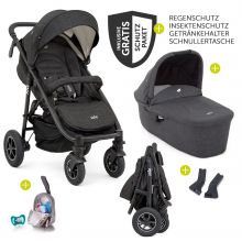 Kombi-Kinderwagen Mytrax Flex mit Komfort-Federung, Babywanne, Adapter bis 22 kg belastbar & XXL Zubehörpaket - Pavement