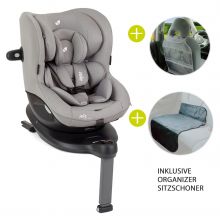 Reboarder-Kindersitz i-Spin 360 R i-Size - ab Geburt - 4 Jahre (40-105 cm) + Zubehörpaket - Gray Flannel
