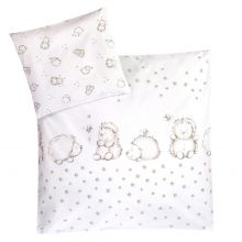 Bed linen 80 x 80 cm - Hedgehog - White