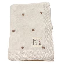 Babydecke Knots in Strickoptik aus 100% Organic Cotton 80 x 100 cm - Creme / Knots Light Brown