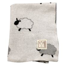 Babydecke Sheep in Strickoptik aus 100% Organic Cotton 80 x 100 cm - Natural Combo
