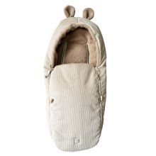 Hima fleece footmuff for infant car seats & carrycots - Sand Shell
