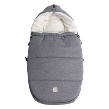 Fleece-Fußsack Jersey Hood für Babyschalen und Babywannen - Dark Grey