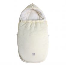 Fleece-Fußsack Jersey Hood für Babyschalen und Babywannen - Vanille Ice
