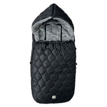 Fleece footmuff Recy XL made from 100% recycled polyester for baby carriages & buggies - Black Grey