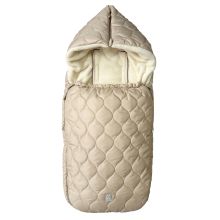 Fleece footmuff Recy XL made from 100% recycled polyester for baby carriages & pushchairs - Sand Cream