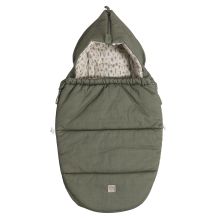 Jersey footmuff Small Hooded for infant car seats and carrycots - Olive Green