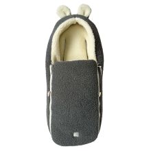 Virgin wool footmuff Hukky for infant car seats & carrycots - Grey