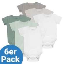 Baby bodysuit short sleeve OEKO-TEX® 6 pack - sage green gray - size 86/92