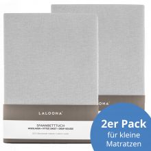 Fitted sheet 2-pack for small mattresses 40 x 90 cm - Light gray