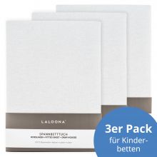 Spannbetttuch 3er Pack für Kinderbett 60 x 120 / 70 x 140 cm - Weiß