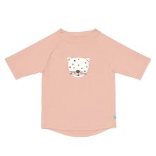 Bade-Shirt LSF Short Sleeve Rashguard - Leopard Pink