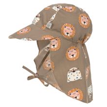 Schirmmütze mit Nackenschutz LSF Sun Protection Flap Hat - Wild Cats Choco - Gr. 43/45