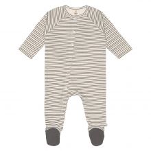 Schlafanzug Pyjama aus Bio-Baumwolle - Striped Grey Anthracit