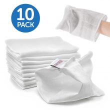 Mull-Waschhandschuh 10er Pack - Weiß
