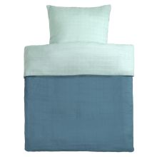 Reversible bedding gauze 80 x 80 / 35 x 40 cm - Patina / Mint