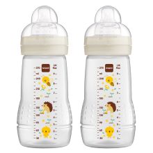 PP bottle 2-pack Easy Active Baby Bottle 270 ml - silicone size 1 - bee & hedgehog