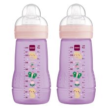 PP bottle 2-pack Easy Active Baby Bottle 270 ml - silicone size 1 - cat & butterfly