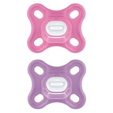 Schnuller 2er Pack Comfort - Silikon Newborn 0-3 M - Pink & Lila