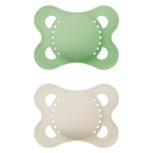 Pacifier 2-pack Original - Silicone 0-6 M - Green & Beige