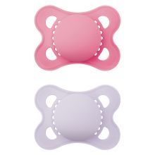 Pacifier 2-pack Original - Silicone 0-6 M - Pink & Purple