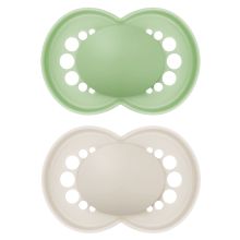 Pacifier 2-pack Original - Silicone 6-16 M - Green & Beige