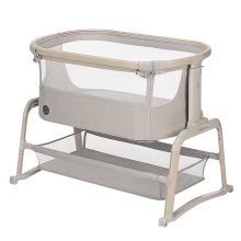 2-in-1 Beistellbett Iora Air mit Schaukelfunktion, atmungsaktive Stoffe, klappbar, inkl. Matratze & Reisetasche - Classic Beige Eco FR